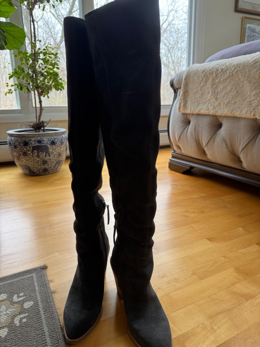 T & B Charcoal Over-the-Knee Women's Boots. Worn only once or twice. 9,5
